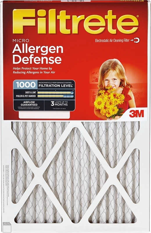 Allergen Defense Red Micro Pleated Air Air Filter, 3 Months, 14x25x1-in.