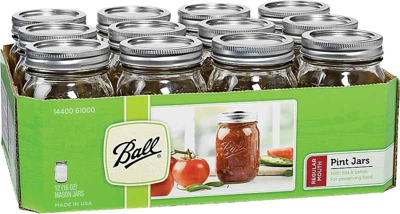 16 Oz. Regular Mouth Mason Jar (12-count)