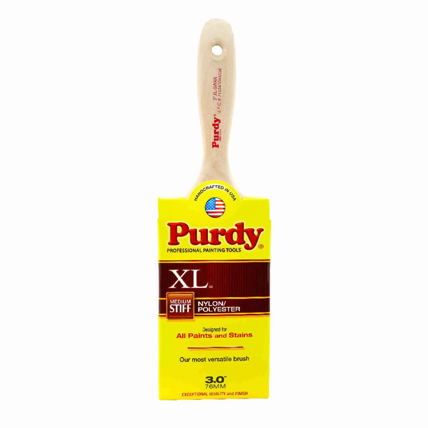 Xl Swan 3 In. Flat Wall Paint Brush With Beavertail Handle And Copper Ferrule