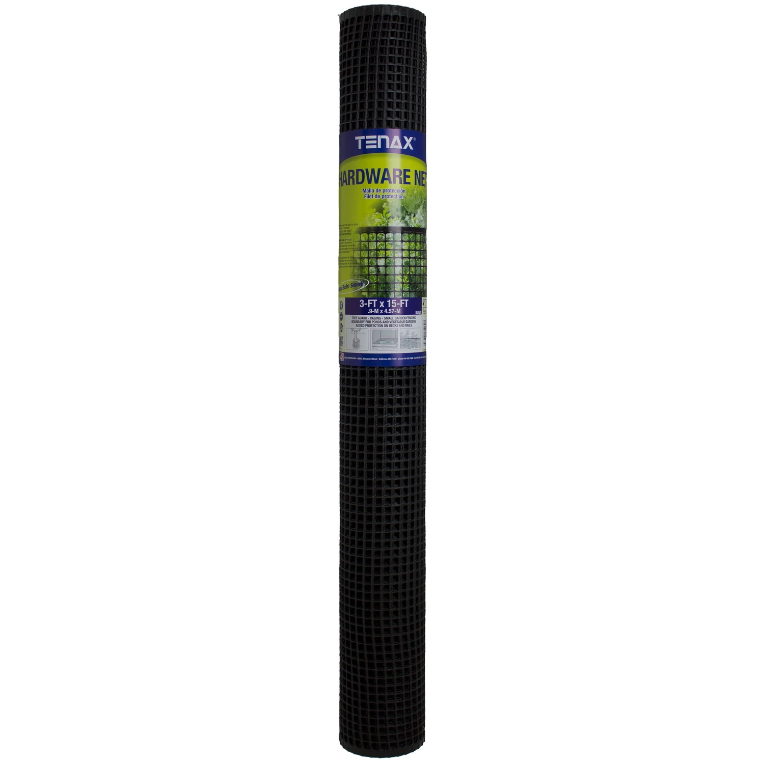 3 Ft. H X 15 Ft. L Black Plastic Hardware Netting Garden Fence