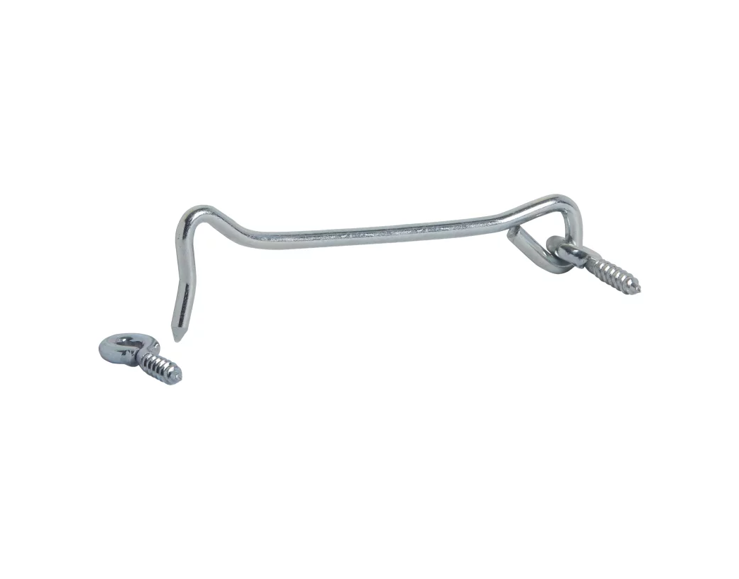 Hook & Eye, Zinc-plated Wire, 6 In.
