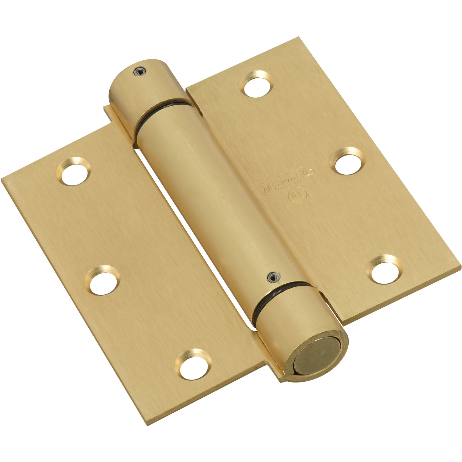 Mortise Spring Hinge, Brass, 3-1/2 X 3-1/2 In.