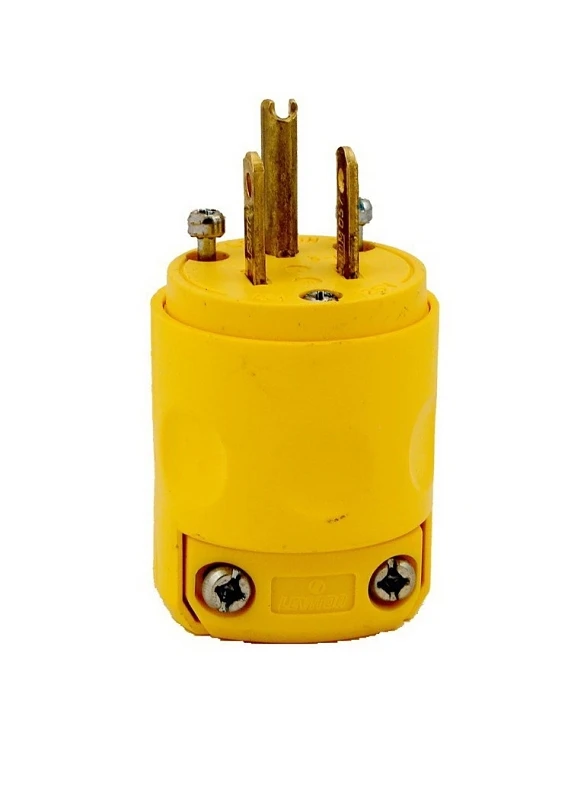 15a 125v 3-wire 2-pole Residential Grade Cord Plug, Yellow