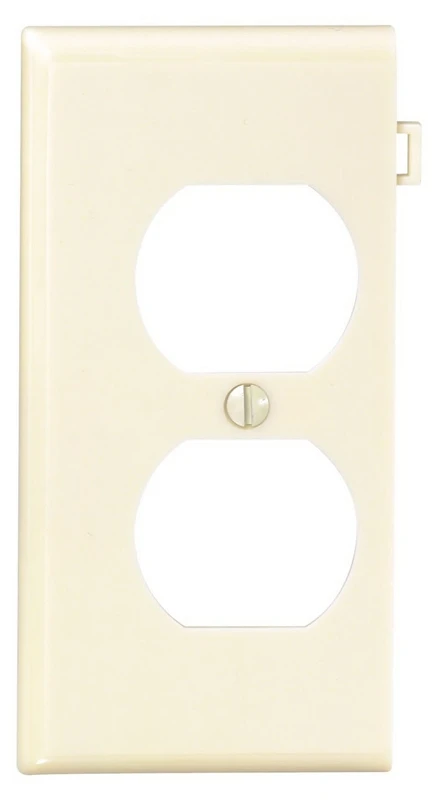 Duplex End Sectional 1-gang Plastic Outlet Wall Plate, White