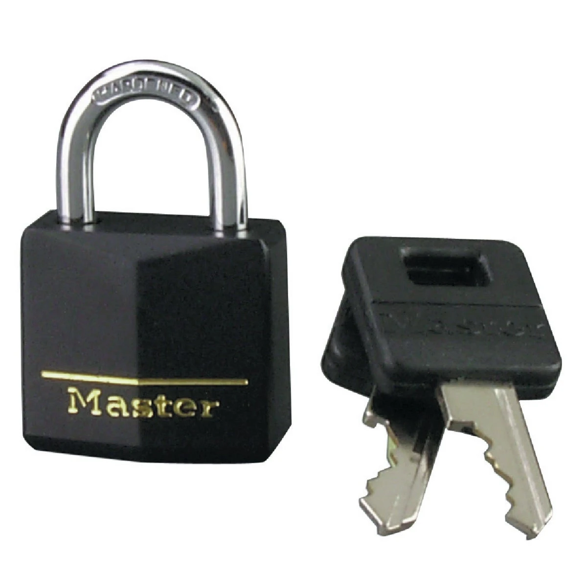 1-3/16 In. Wide Black Covered Keyed Different Padlock 131d