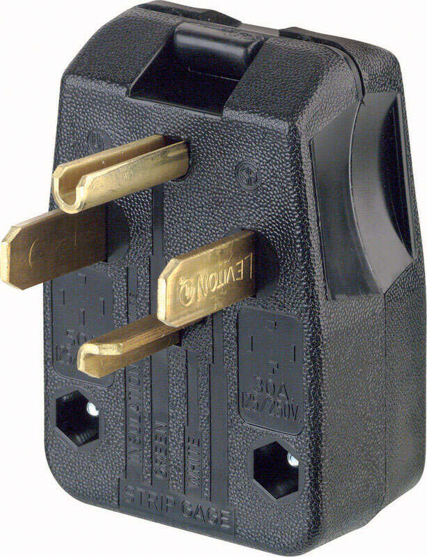 Dual-range 30/50a 125v/250v 4-wire 3-pole Dryer Power Plug