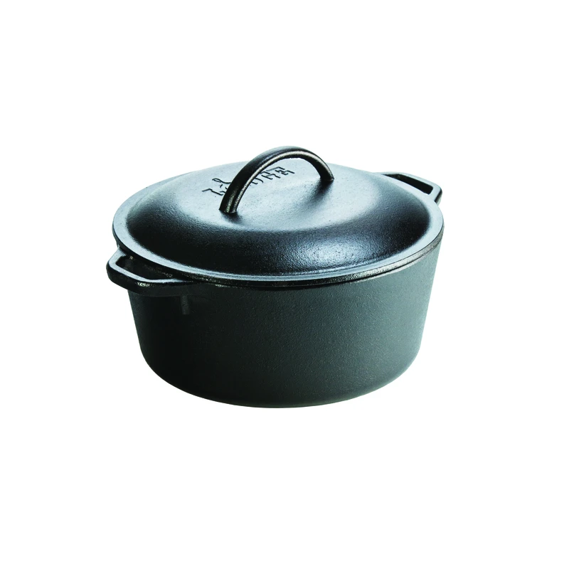5 Qt. Cast Iron Dutch Oven With Lid - 10.25" Diameter, Black