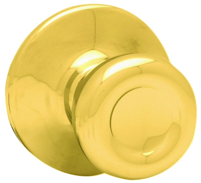 Tylo Polished Brass Passage Door Knob, Adjustable Backset, Grade 3