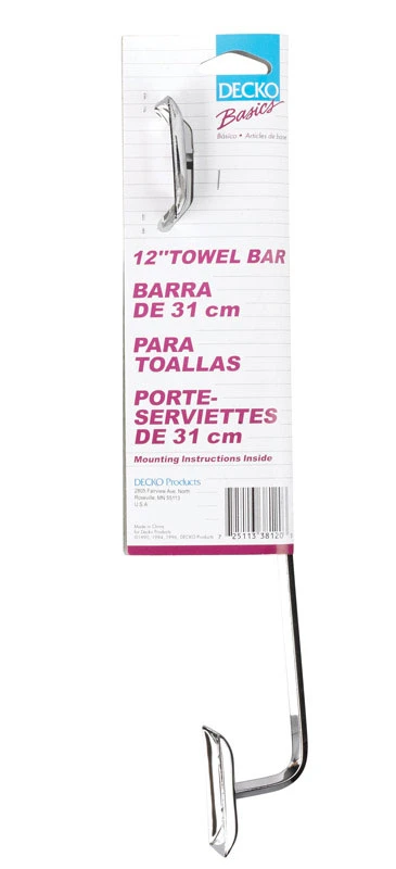 12-inch Chrome Wall-mount Towel Bar With Exposed Screws - Durable Bathroom Hardware