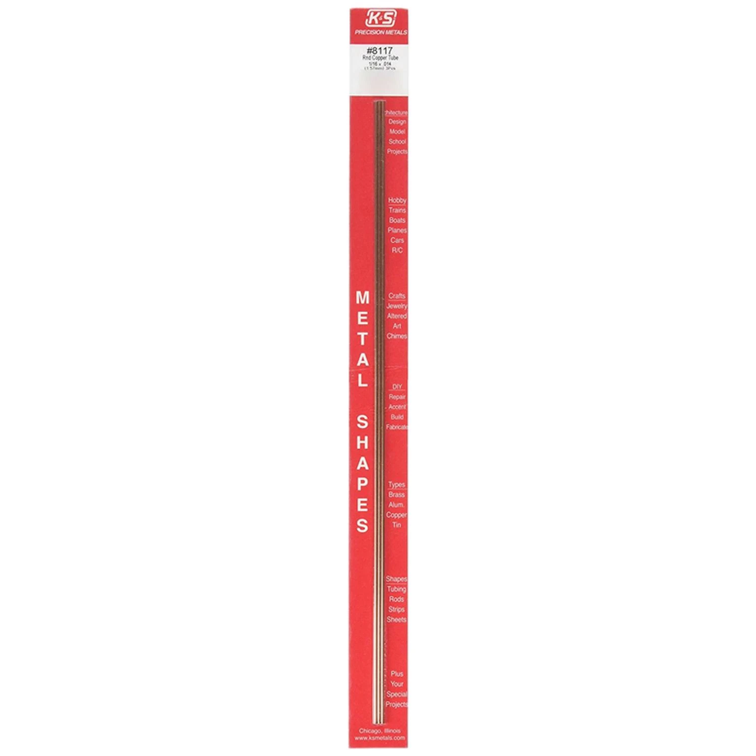 Round Copper Tube, 1/16 X 12 In., 3-pk.