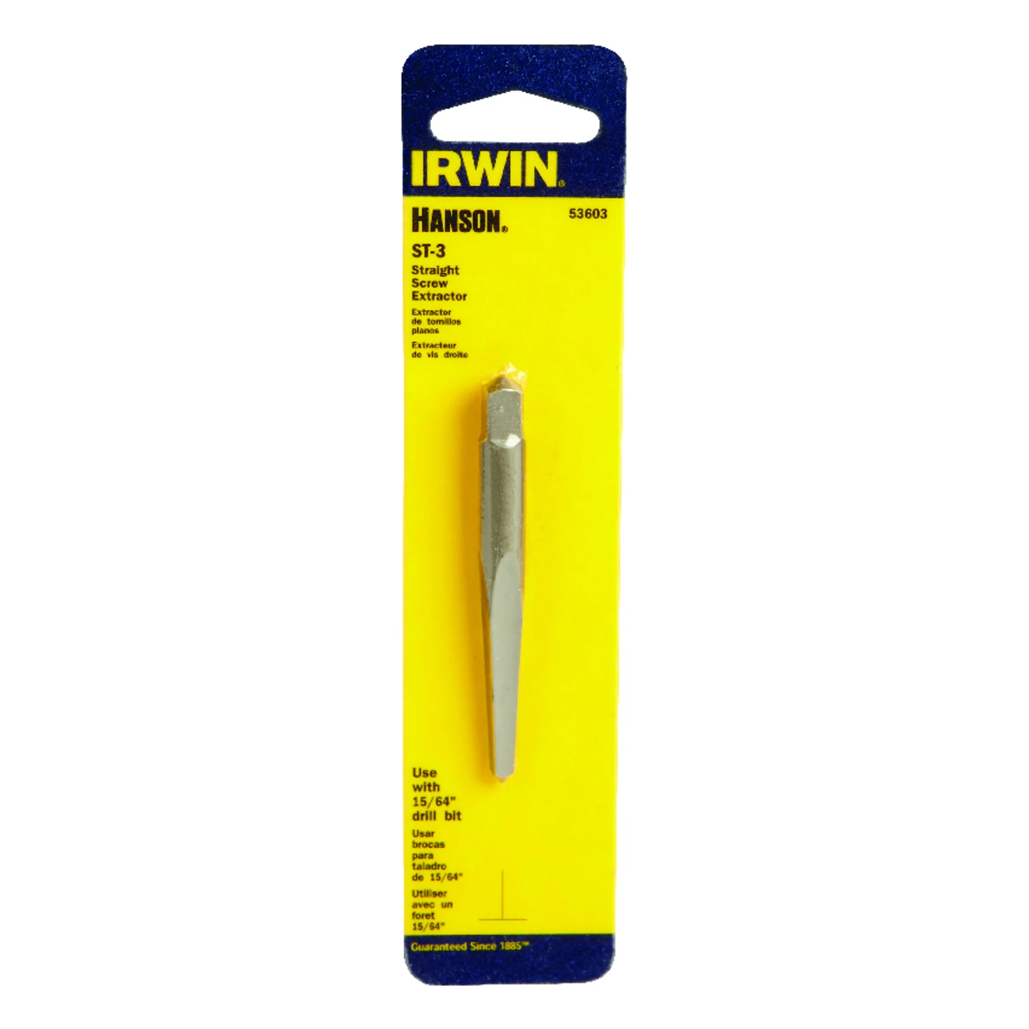 Hanson 15/64 In. Carbon Steel Straight Screw Extractor, 6 In. Length