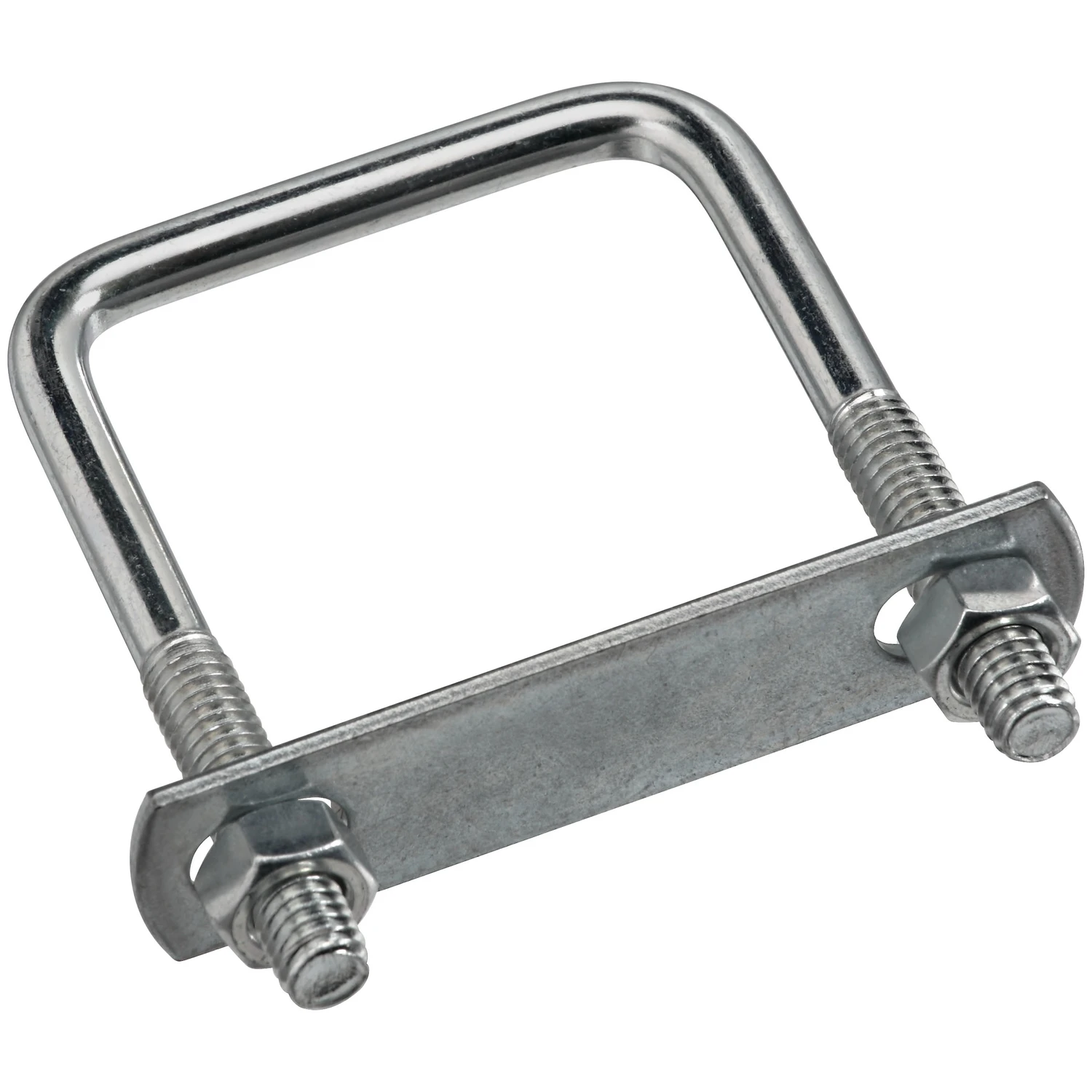 U Bolt With Plate & Hex Nuts, #533 Zinc, Square, 5/16 X 2 X 3 In.