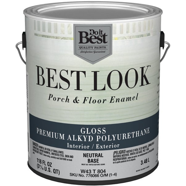Best Look 1 Gallon Neutral Base Polyurethane Gloss Porch & Floor Enamel Paint
