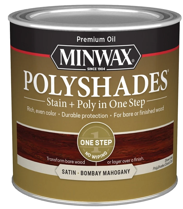 Polyshades 1/2 Pt. Satin Stain & Finish, Bombay Mahogany, Oil-based