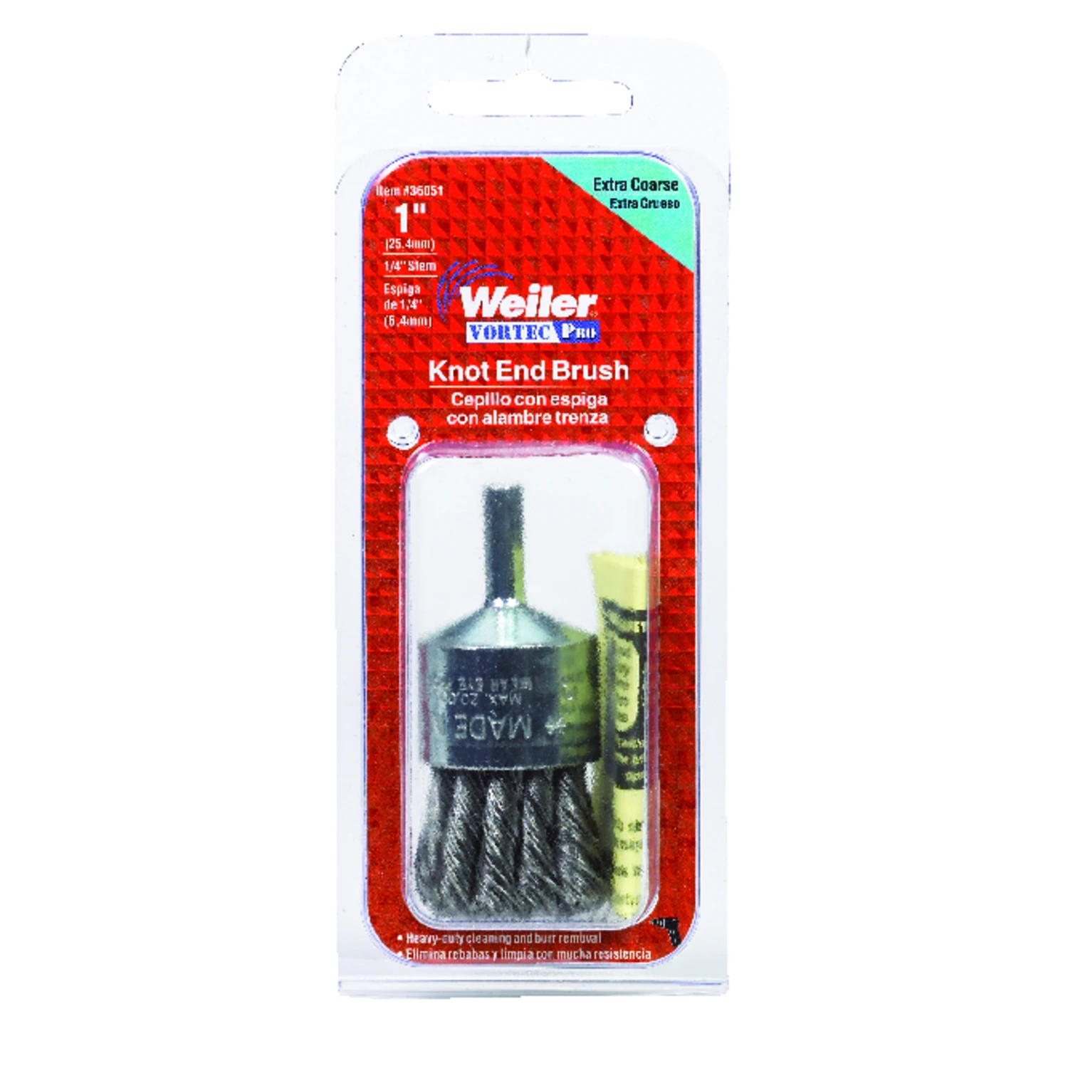 Vortec Pro 1 In. Professional Shank-mounted Wire Brush 22000 Rpm