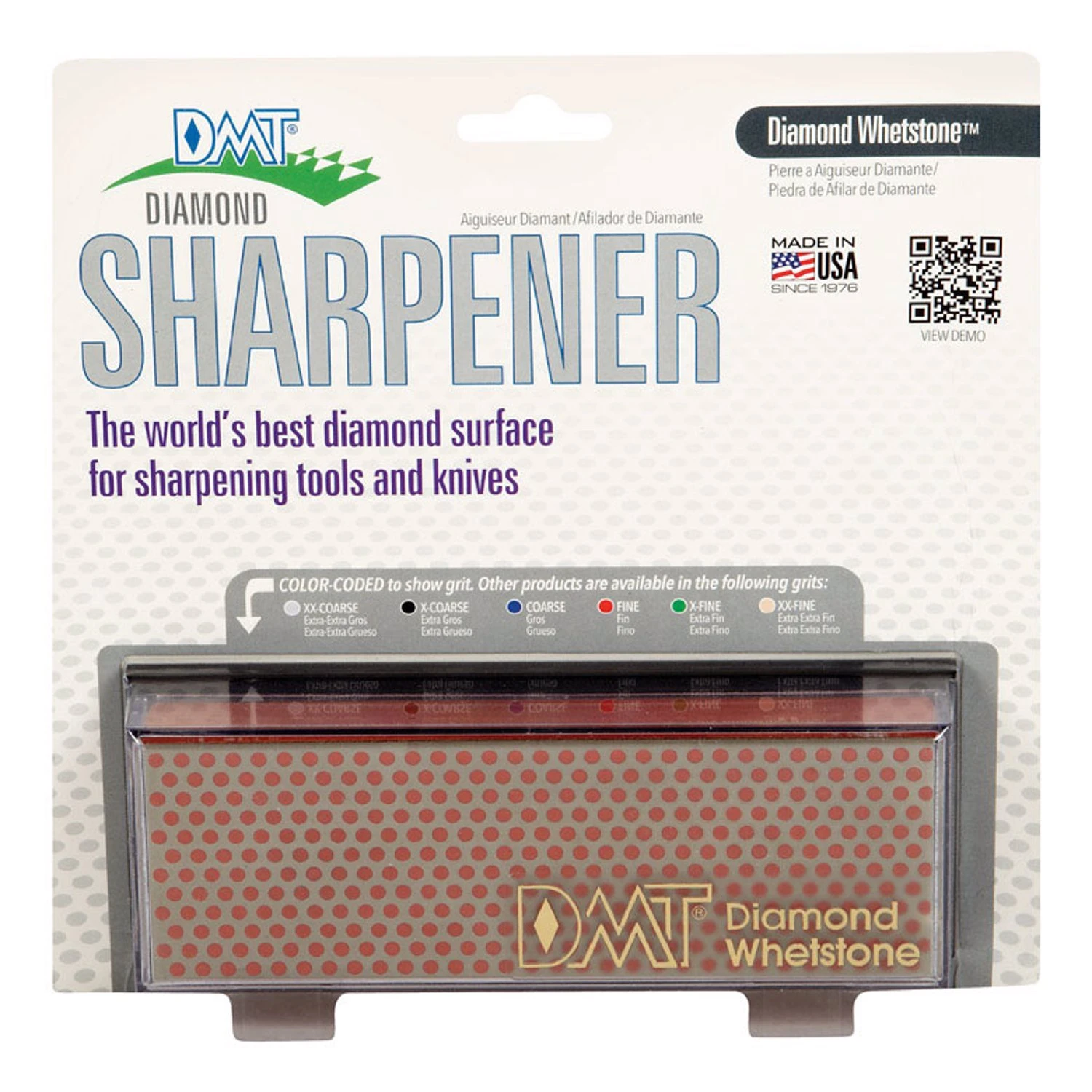 6 In. Fine Diamond Whetstone Sharpener With Case