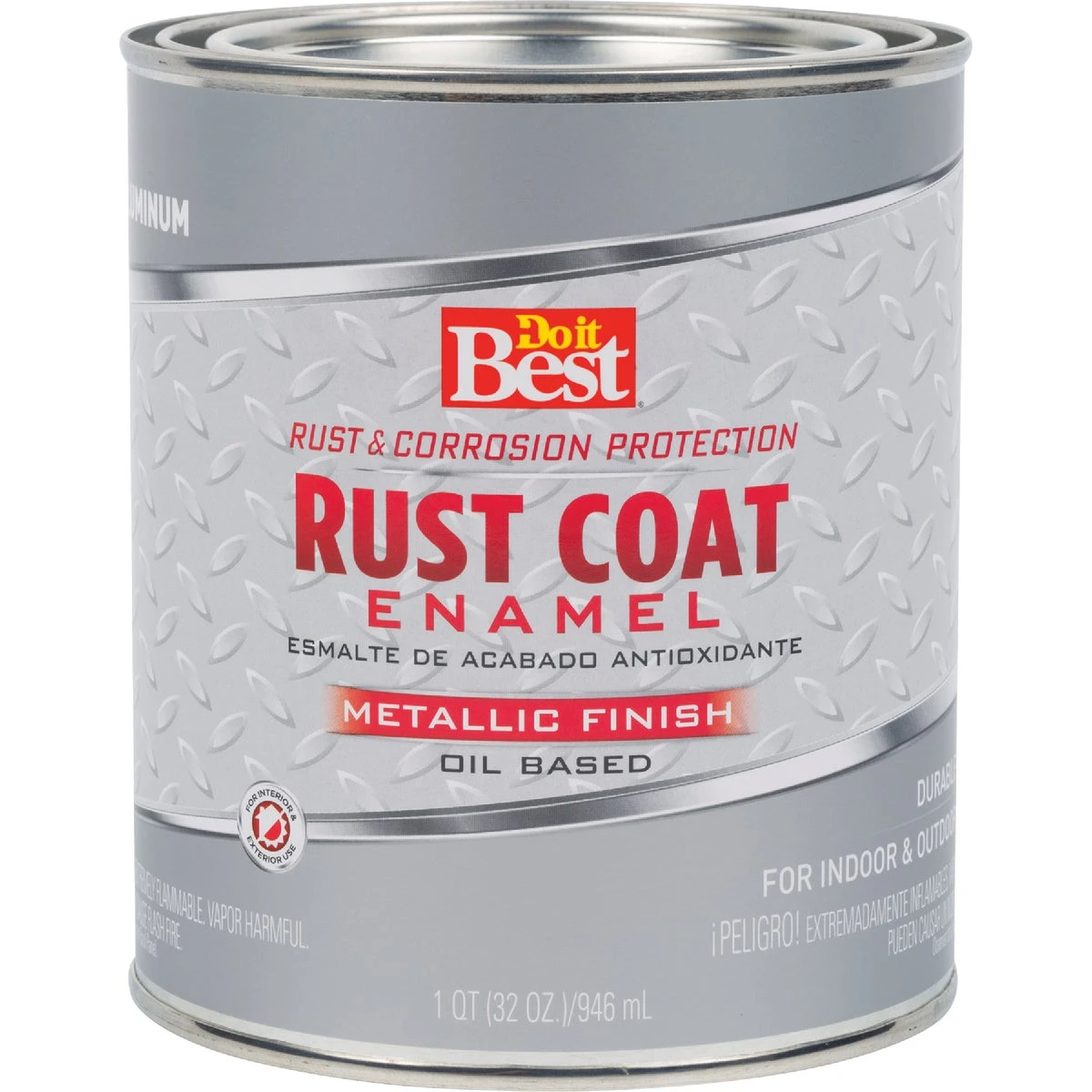 Oil-based Gloss Enamel, Aluminum, 1 Quart - Durable & Versatile