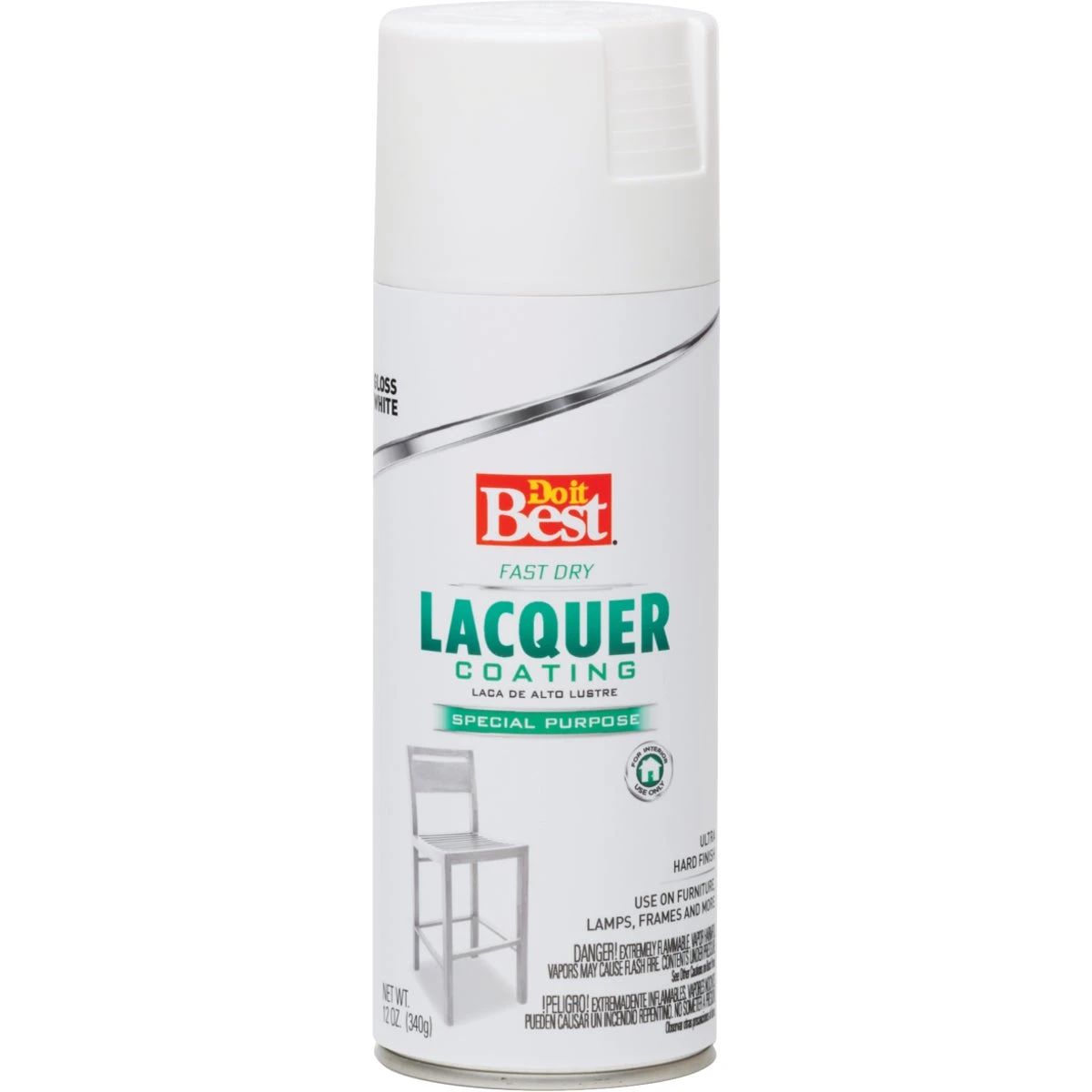 11 Oz. High Gloss White Spray Lacquer - Model 203293d