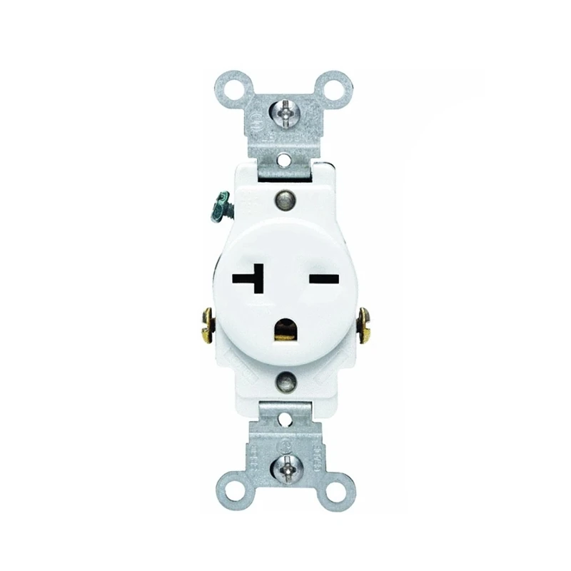 20a White Heavy-duty 6-20r Grounding Single Outlet