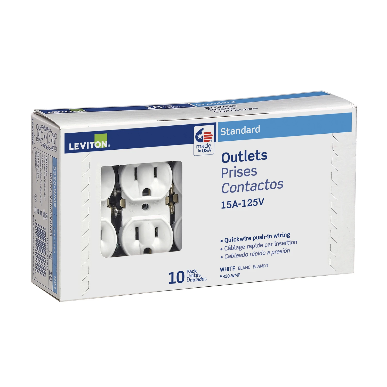 15a White5-15r Duplex Outlet (10-pack)