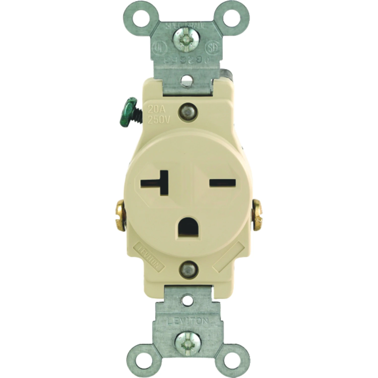 20a Ivory Heavy-duty 6-20r Grounding Single Outlet