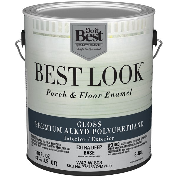 Best Look 1 Gallon Extra Deep Base Polyurethane Gloss Porch & Floor Enamel Paint