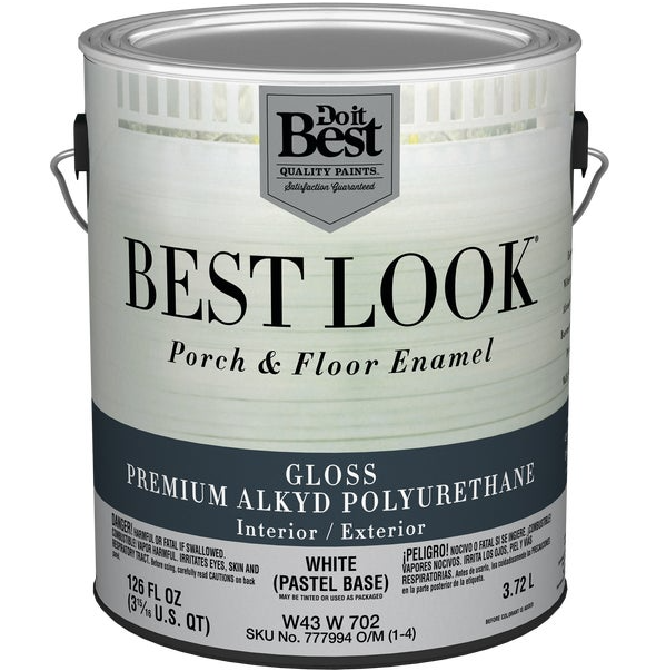 Best Look 1 Gallon White Pastel Base Polyurethane Gloss Porch & Floor Enamel