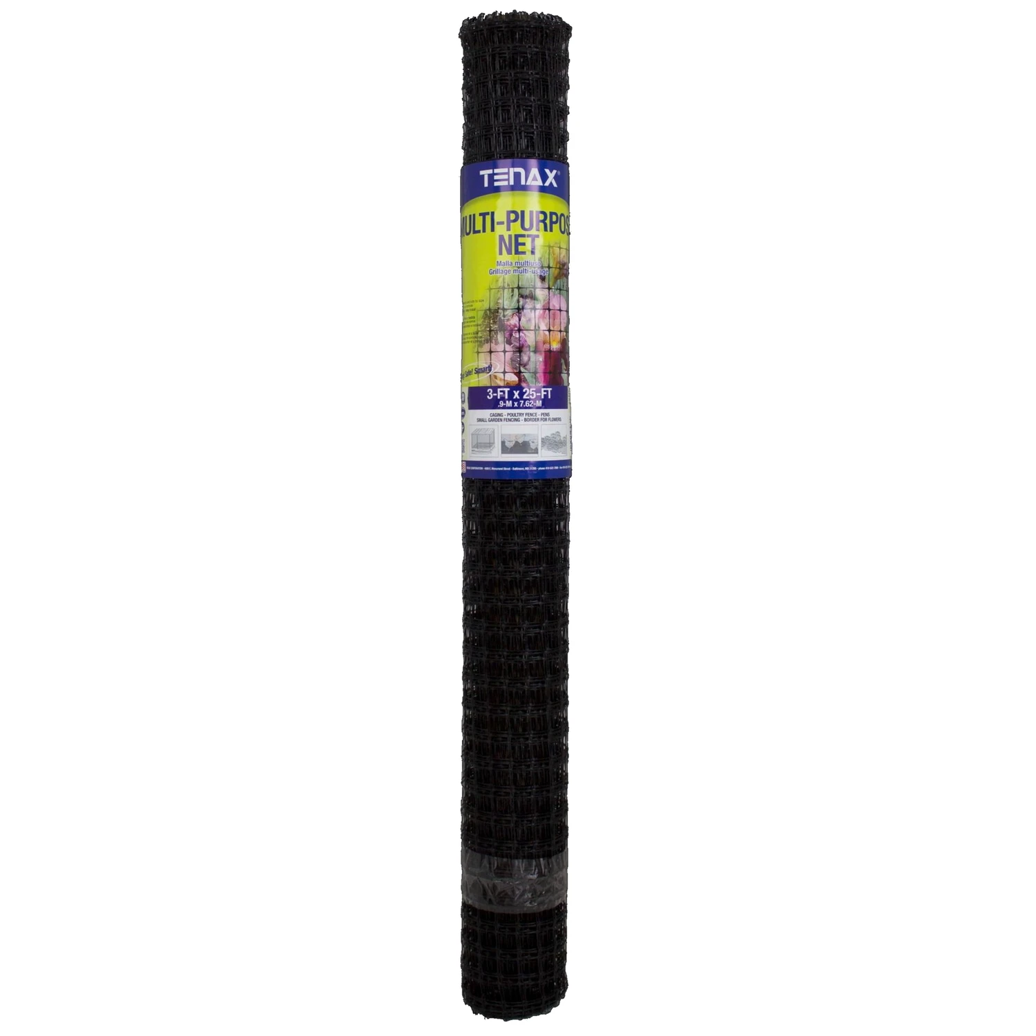 3 Ft. H X 25 Ft. L Black Polypropylene Multi-purpose Netting With 3/4 In. X 1 In. Mesh