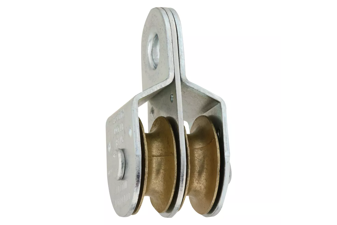 Hardware 1-1/2 In. Double Fixed Eye Steel Rope Pulley, 400 Lb Capacity