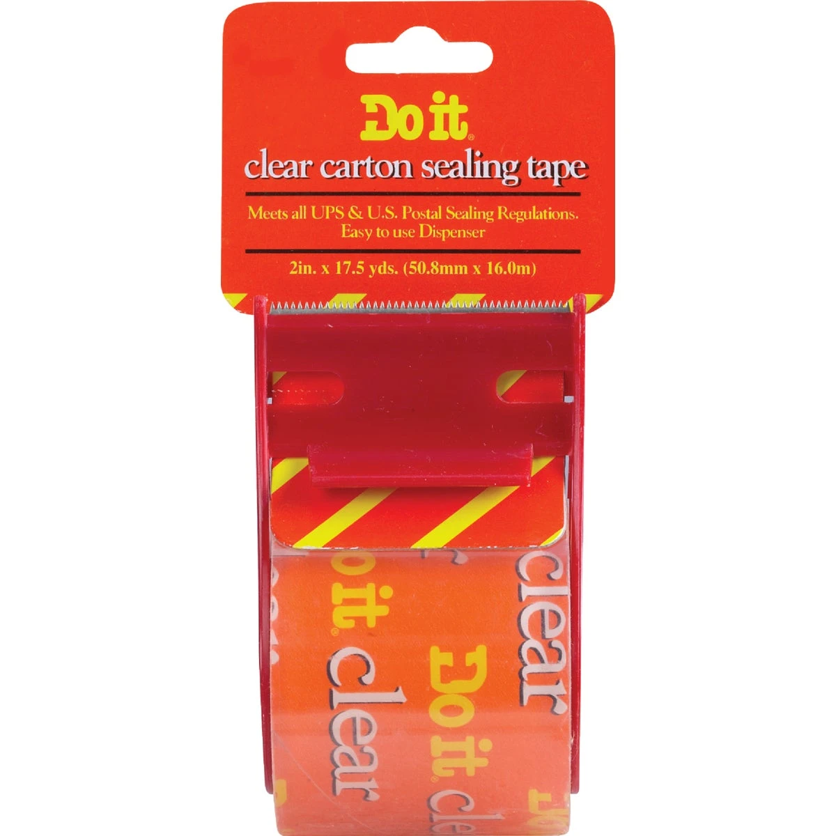 2 Inch X 17.5 Yard Clear Packing Tape With Dispenser