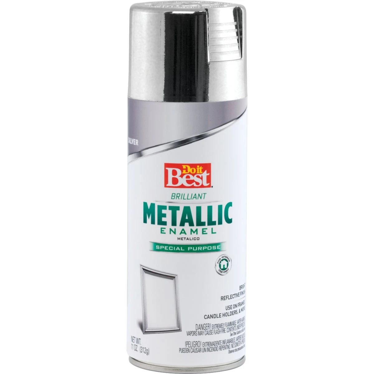 11 Oz. Metallic Satin Enamel Spray Paint, Silver - Fast-dry Formula