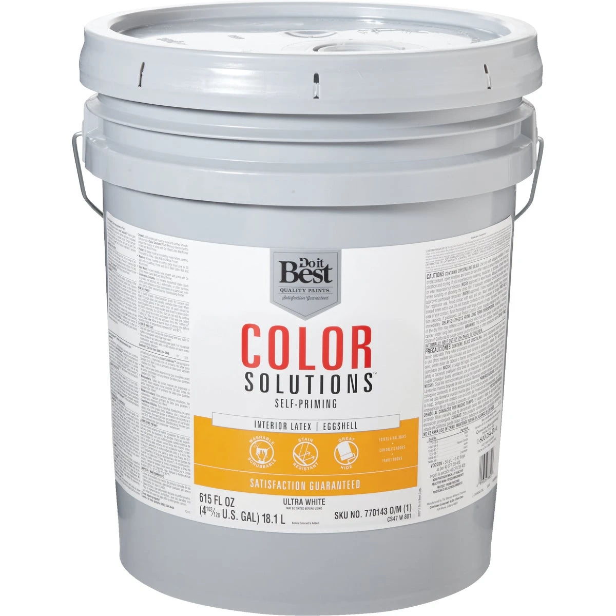 5 Gallon Latex Self-priming Eggshell Interior Wall Paint - Ultra White