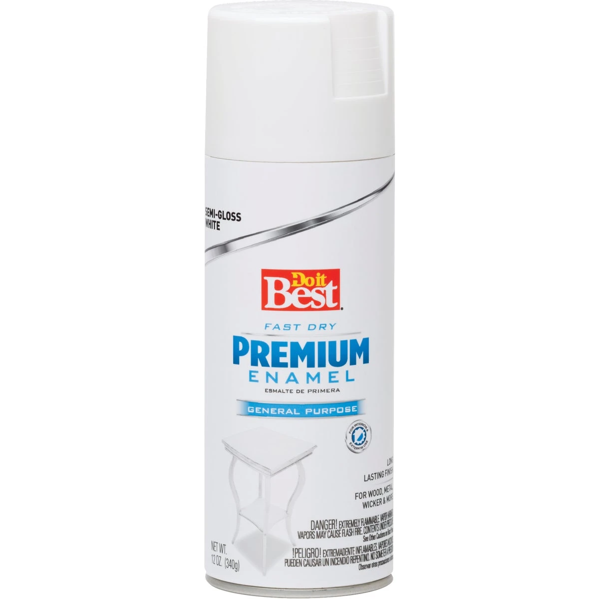 Premium Enamel 12 Oz. Semi-gloss Spray Paint - White