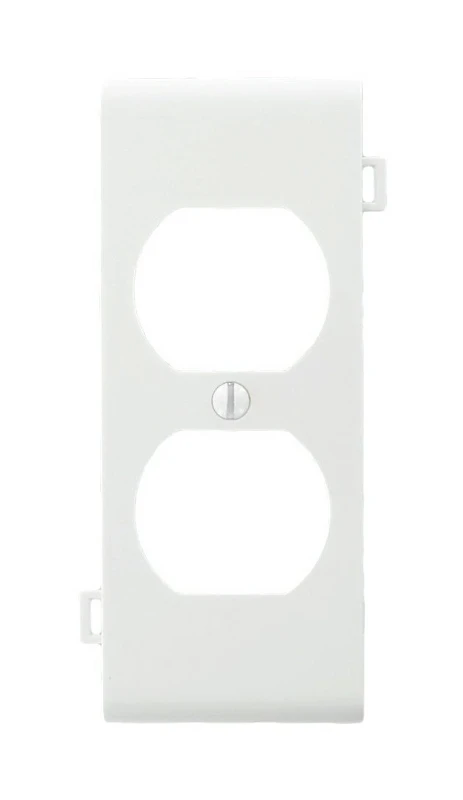Duplex Center Sectional 1-gang Plastic Outlet Wall Plate, White