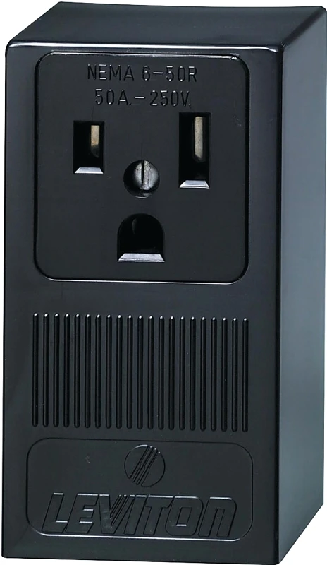 50a Surface Mount Black 6-50r Welder Power Outlet