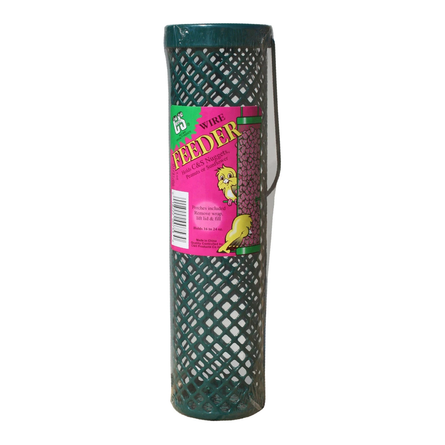 Wire Nugget Bird Feeder, Green, 3 X 3 X 11.25 In.
