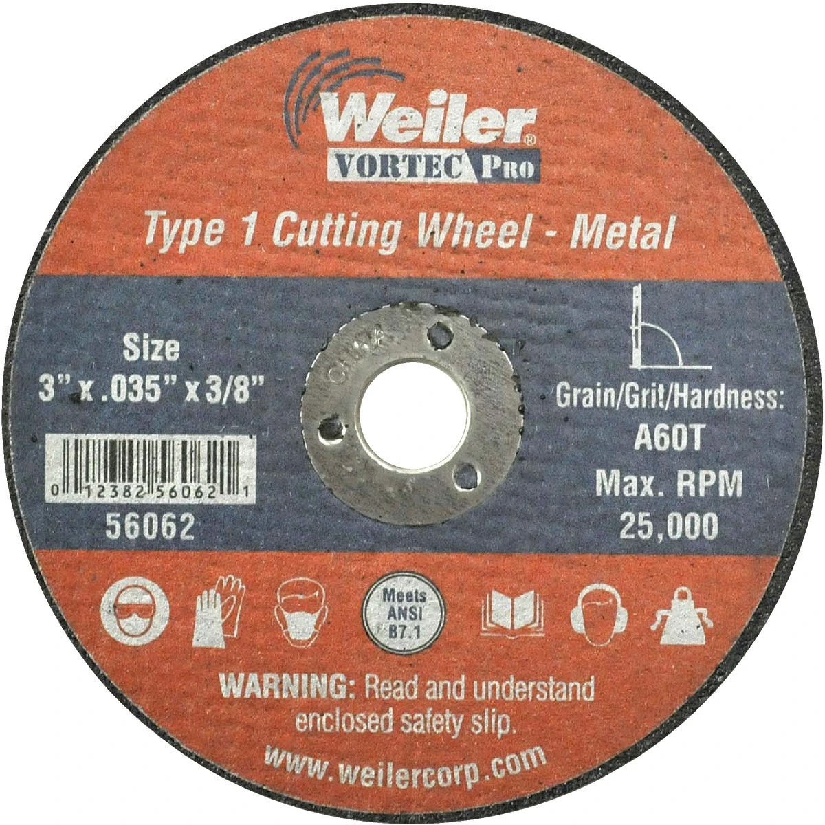 Vortec Type 1 3 In. X 1/32 In. X 3/8 In. Metal/plastic Cut-off Wheel