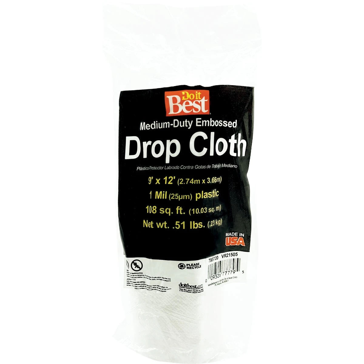 Embossed Plastic 9 Ft. X 12 Ft. 1 Mil Drop Cloth