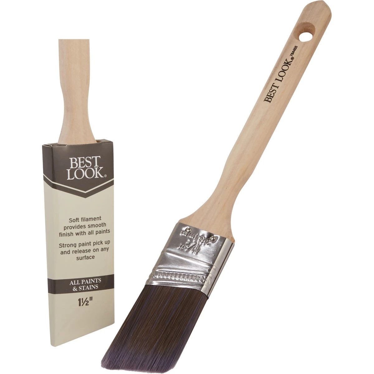 1.5 Inch Angle Polyester Paint Brush With Comfort Grip Handle