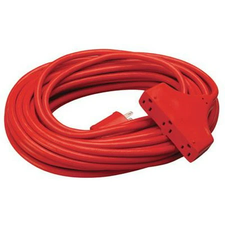 25-ft. 14/3 Sjtw Red 3-outlet Extension Cord