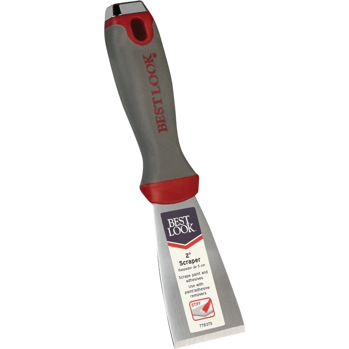 2 Inch Stiff Ergo Scraper With Ergonomic Handle And Carbon Steel Blade