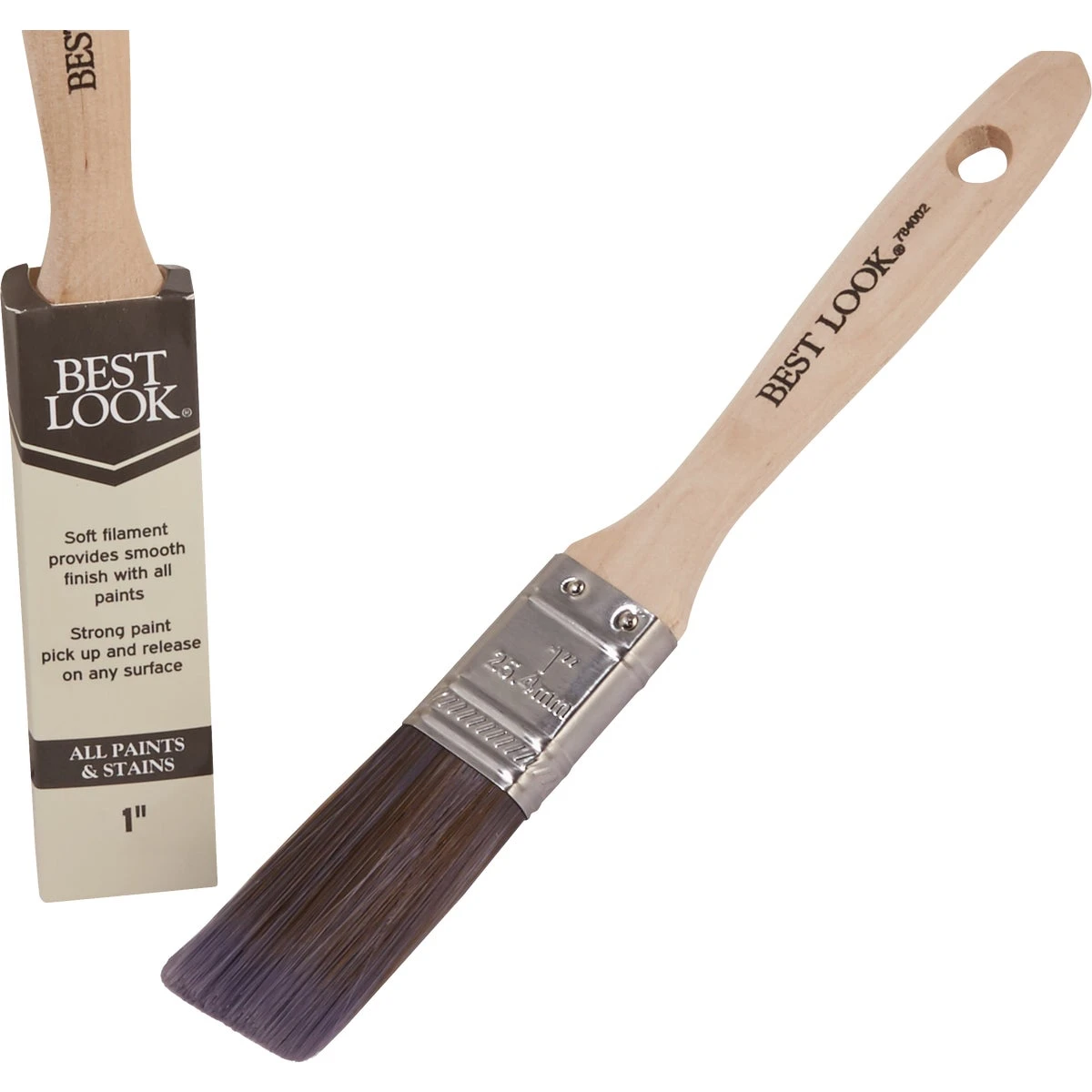 1 Inch Flat Polyester Paint Brush With Comfort Grip Handle