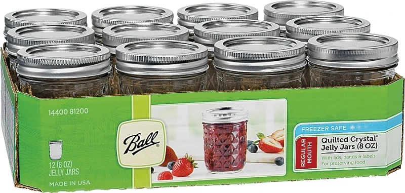 8 Oz. Glass Deluxe Jam Or Jelly Jar, (12-pack)