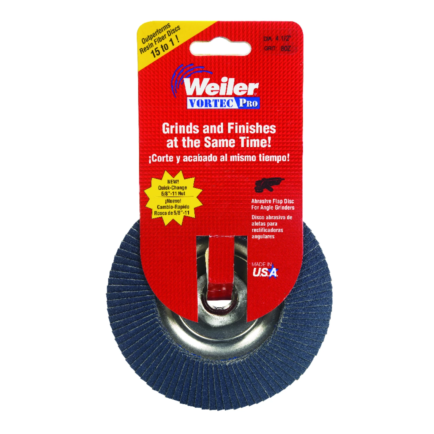Vortec Pro 4-1/2 In. Zirconia Type 29 Flap Disc 80 Grit 7/8 In. Arbor
