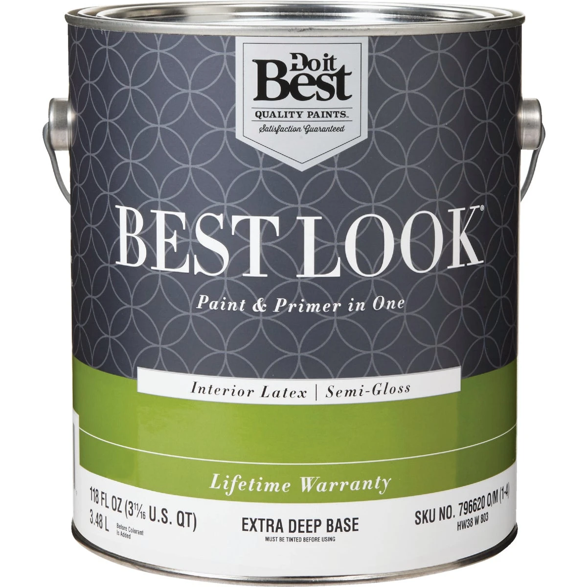 Best Look Latex Premium Paint & Primer In One Semi-gloss Interior Wall Paint, Extra Deep Base, 1 Gallon