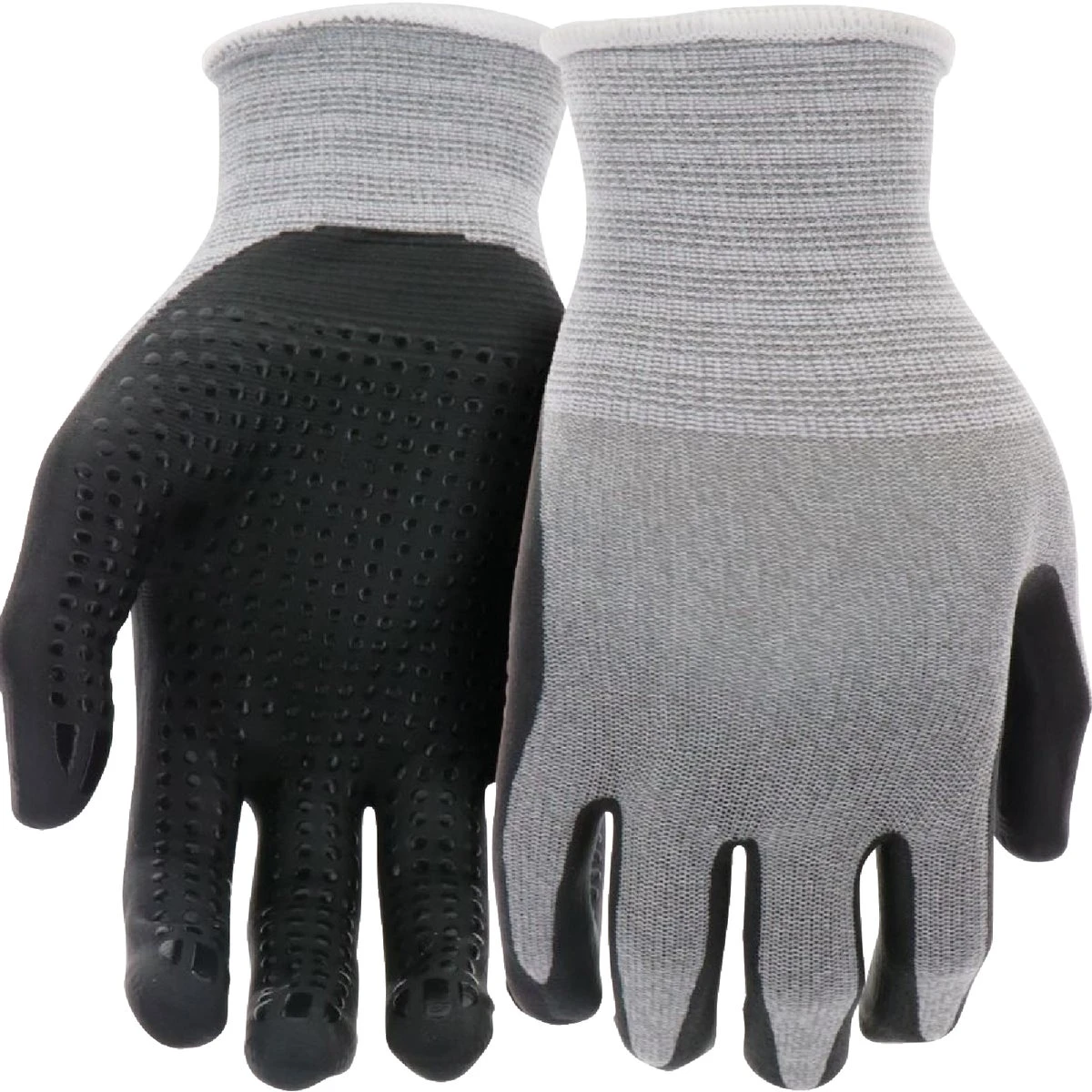 Men's Large Nitrile Coated Gloves - Black & Gray, High Dexterity