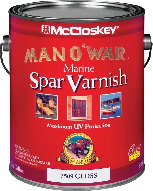 Man O'war Gloss Spar Marine Varnish, 1 Gallon For Interior & Exterior Use