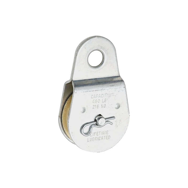 3213 2 In. O.d. Single Fixed Eye Steel Rope Pulley - 480 Lb Capacity