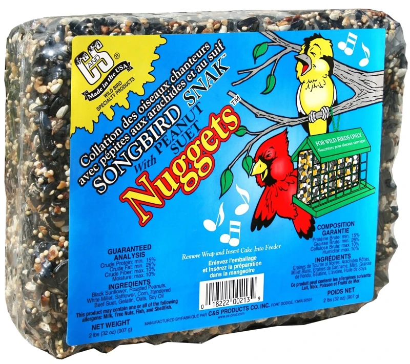 Songbird Snak Bird Food Cake, 2 Pounds - Nutritious Treat For Wild Songbirds
