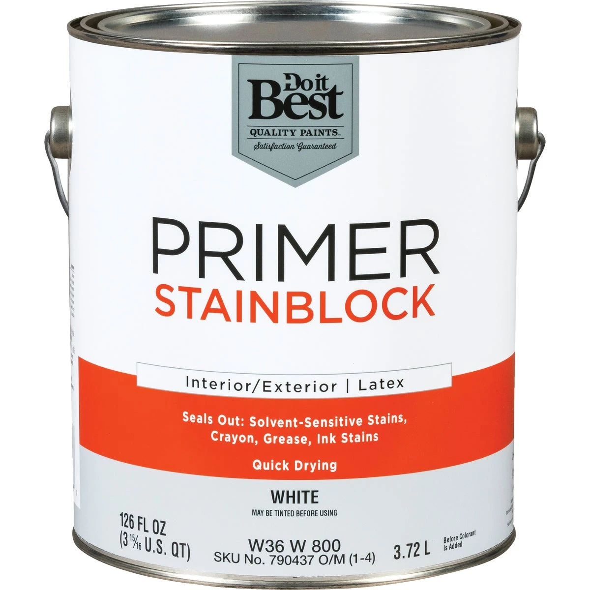 Latex Interior/exterior Stain Blocking Primer, White, 1 Gallon